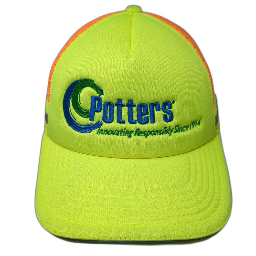 Big Accessories Baseball Cap Yellow Orange One Size Potters Mesh Reflective Hat